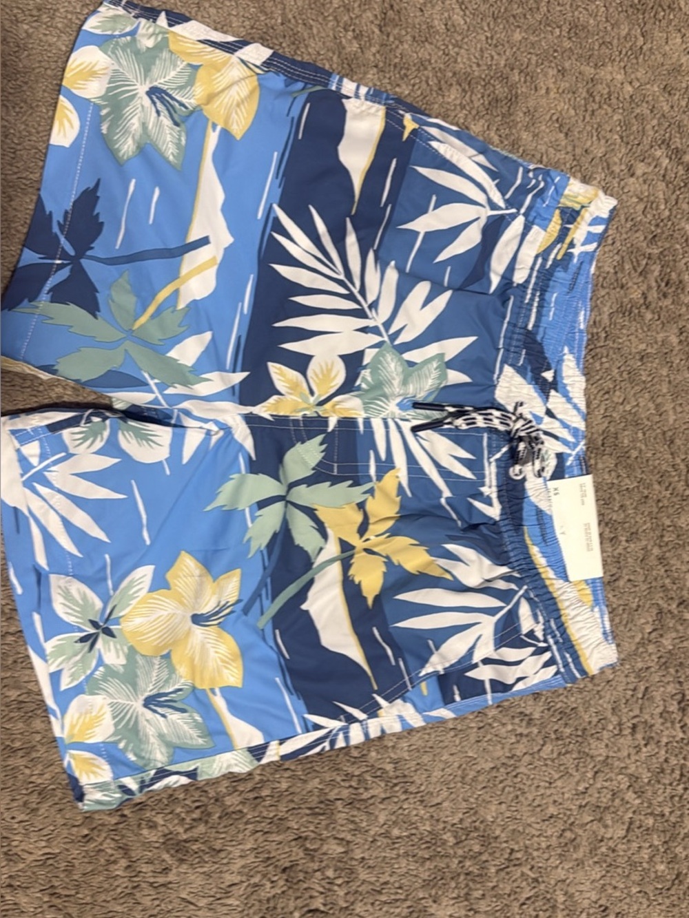American Eagle Outfitters Blue Tropical Swim Trunks